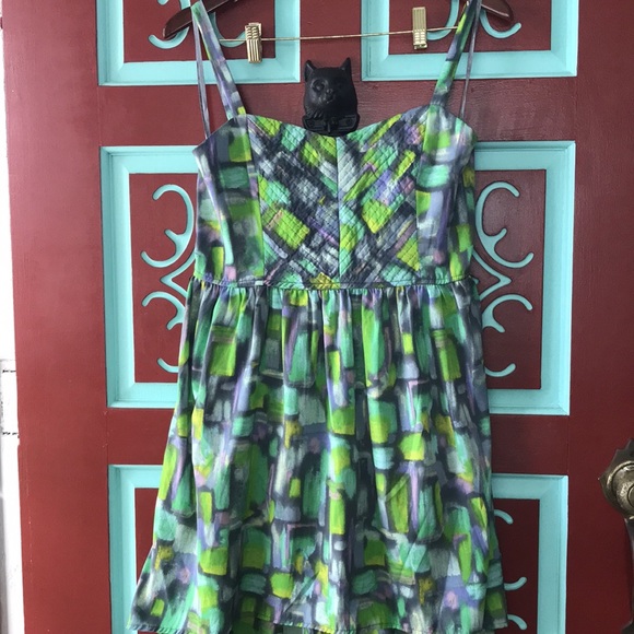 Multi Color High Low Band of Gypsies Dress L - Picture 4 of 13